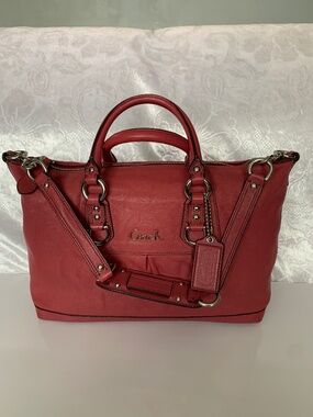 Coach Ashley Leather Satchel & Shoulder Bag – Light Oxblood Burgundy